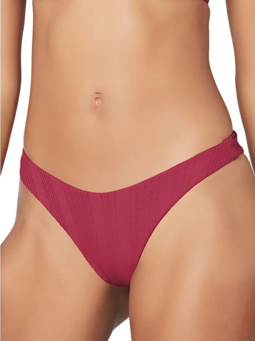 NWT L*Space Cabana Ribbed Bikini Bottoms in Cabernet